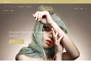 How vertfabrics.us looks like on a tablet such as an iPad.