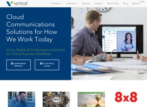 How vertical.com looks like on a tablet such as an iPad.