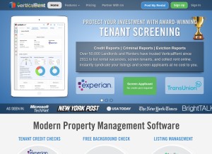 How verticalrent.com looks like on a tablet such as an iPad.