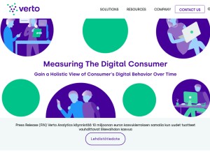 How vertoanalytics.com looks like on a tablet such as an iPad.