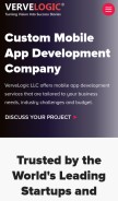 How vervelogic.com looks like on a mobile device such as an iPhone.