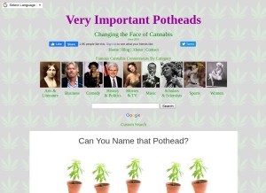 How veryimportantpotheads.com looks like on a tablet such as an iPad.