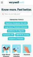 How verywellhealth.com looks like on a mobile device such as an iPhone.