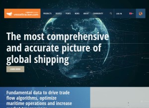 How vesseltracker.com looks like on a tablet such as an iPad.