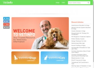 How vetinfo.com looks like on a tablet such as an iPad.