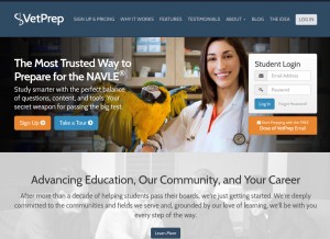 How vetprep.com looks like on a tablet such as an iPad.