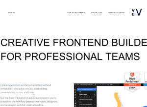 How vev.design looks like on a tablet such as an iPad.
