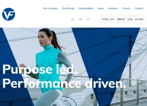 How vfc.com looks like on a tablet such as an iPad.