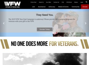 How vfw.org looks like on a tablet such as an iPad.