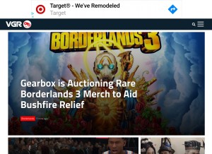 How vgr.com looks like on a tablet such as an iPad.