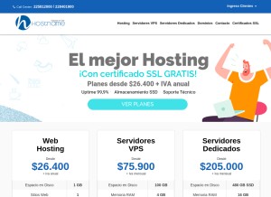 How vhn.cl looks like on a tablet such as an iPad.