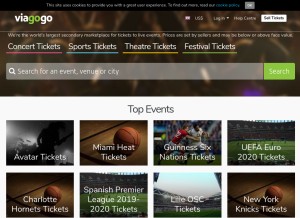 How viagogo.fr looks like on a tablet such as an iPad.