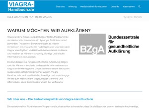 How viagra-handbuch.de looks like on a tablet such as an iPad.