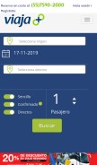 How viajamas.com looks like on a mobile device such as an iPhone.