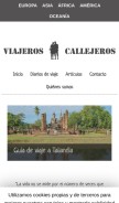 How viajeroscallejeros.com looks like on a mobile device such as an iPhone.