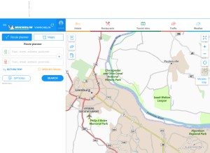 How viamichelin.com looks like on a tablet such as an iPad.