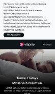 How viaplay.fi looks like on a mobile device such as an iPhone.