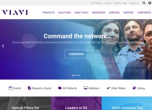 How viavisolutions.com looks like on a tablet such as an iPad.