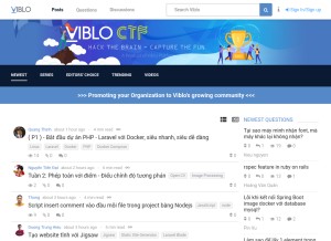 How viblo.asia looks like on a tablet such as an iPad.