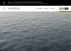 How viceroyhotelsandresorts.com looks like on a tablet such as an iPad.