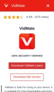 How vid-mate.mobi looks like on a mobile device such as an iPhone.