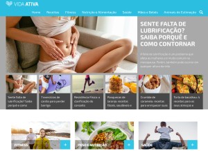 How vidaativa.pt looks like on a tablet such as an iPad.