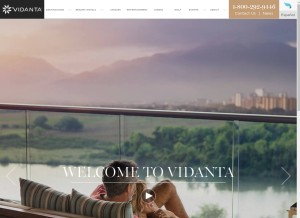 How vidanta.com looks like on a tablet such as an iPad.