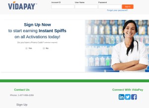 How vidapay.com looks like on a tablet such as an iPad.