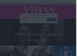 How vidas.pt looks like on a tablet such as an iPad.
