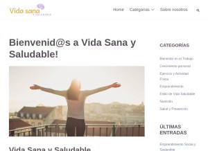 How vidasanaysaludable.net looks like on a tablet such as an iPad.