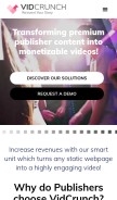 How vidcrunch.com looks like on a mobile device such as an iPhone.