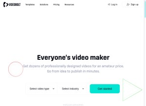How videobolt.net looks like on a tablet such as an iPad.