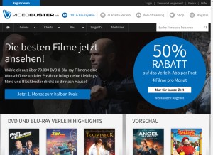 How videobuster.de looks like on a tablet such as an iPad.