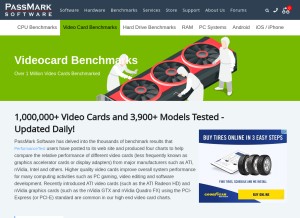 How videocardbenchmark.net looks like on a tablet such as an iPad.