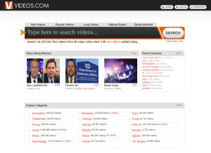 How videos.com looks like on a tablet such as an iPad.