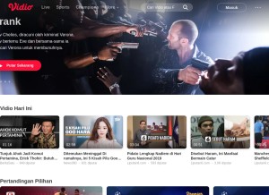 How vidio.com looks like on a tablet such as an iPad.