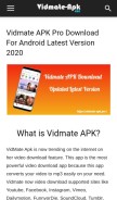 How vidmate-apk.pro looks like on a mobile device such as an iPhone.