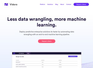 How vidora.com looks like on a tablet such as an iPad.