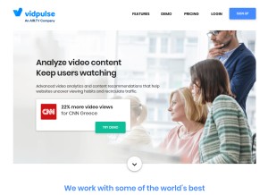 How vidpulse.com looks like on a tablet such as an iPad.