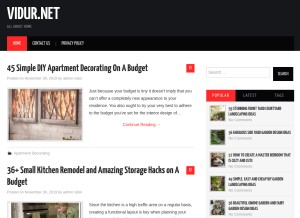 How vidur.net looks like on a tablet such as an iPad.