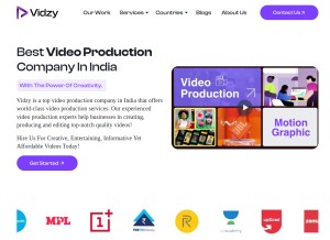 How vidzy.in looks like on a tablet such as an iPad.