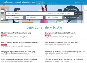 How vieclam.dongnai.vn looks like on a tablet such as an iPad.