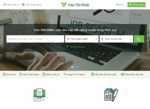 How viectotnhat.com looks like on a tablet such as an iPad.