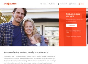 How viessmann.com looks like on a tablet such as an iPad.