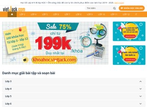 How vietjack.com looks like on a tablet such as an iPad.