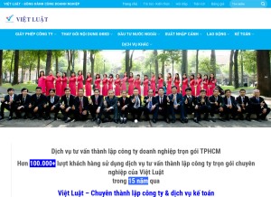 How vietluat.vn looks like on a tablet such as an iPad.