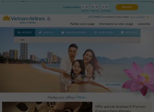 How vietnamairlines.com looks like on a tablet such as an iPad.