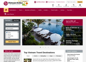 How vietnamonline.com looks like on a tablet such as an iPad.