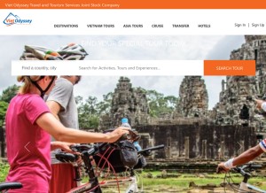 How vietodyssey.com looks like on a tablet such as an iPad.