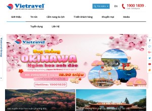 How vietravel.com looks like on a tablet such as an iPad.